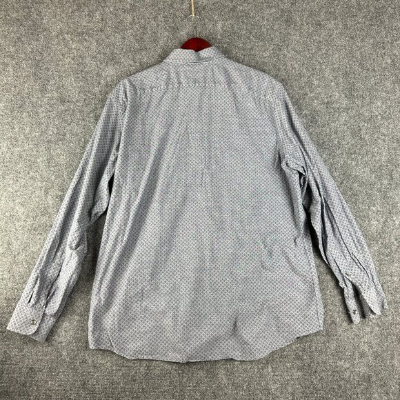 Banana Republic Shirt Mens XL Standard Fit Button Up Blue CottonPrint Pocket - Picture 6 of 7
